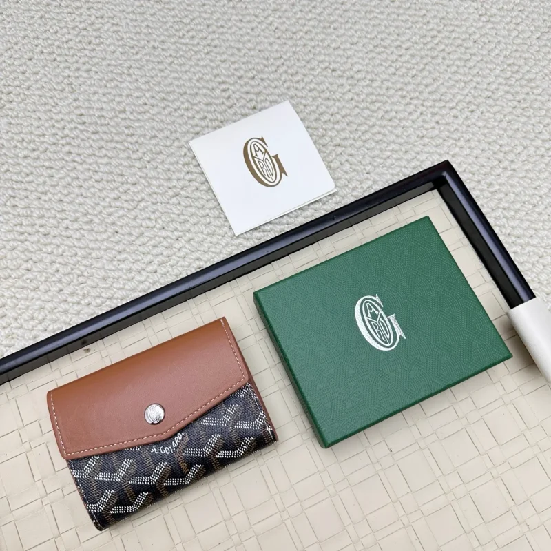 tri-fold colorblock wallet and card holder
