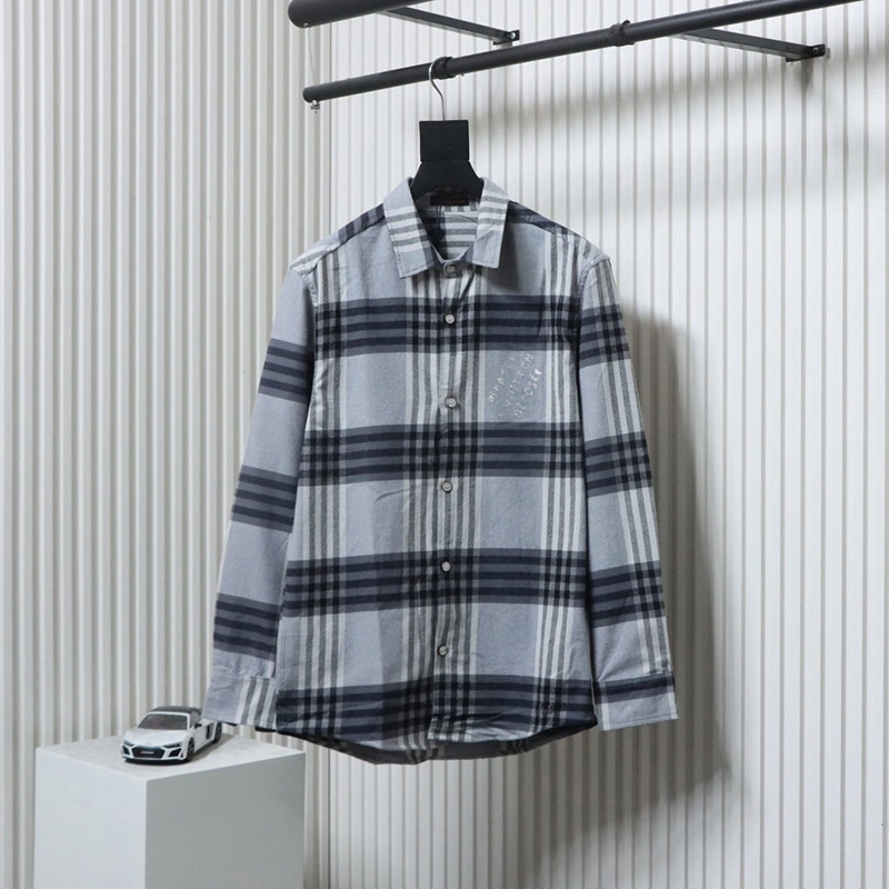 25SS Plaid Lettering Flannel Shirt