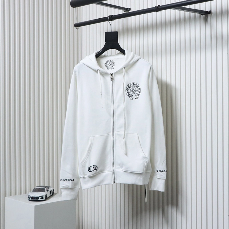 Zip-up Hoodie With Printed Sleeves