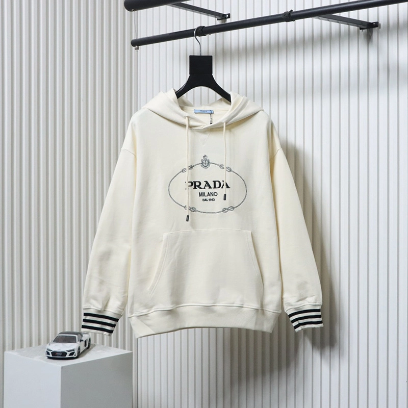 Logo Cuff Striped Hoodie