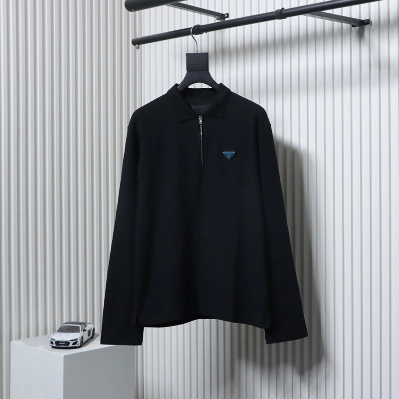 25ss Triangle Logo Half-Zip T-Shirt