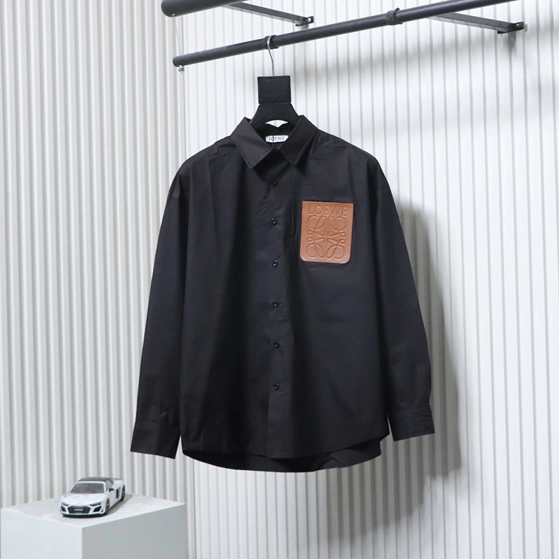 Leather Logo Pocket Shirt