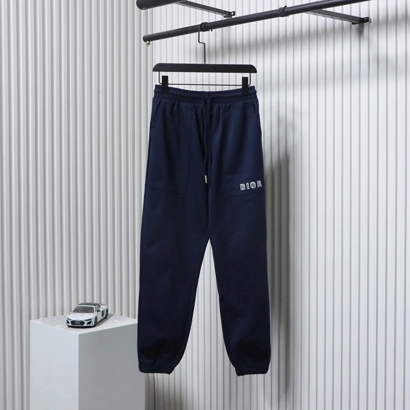 Blue Logo Embroidered Track Pants