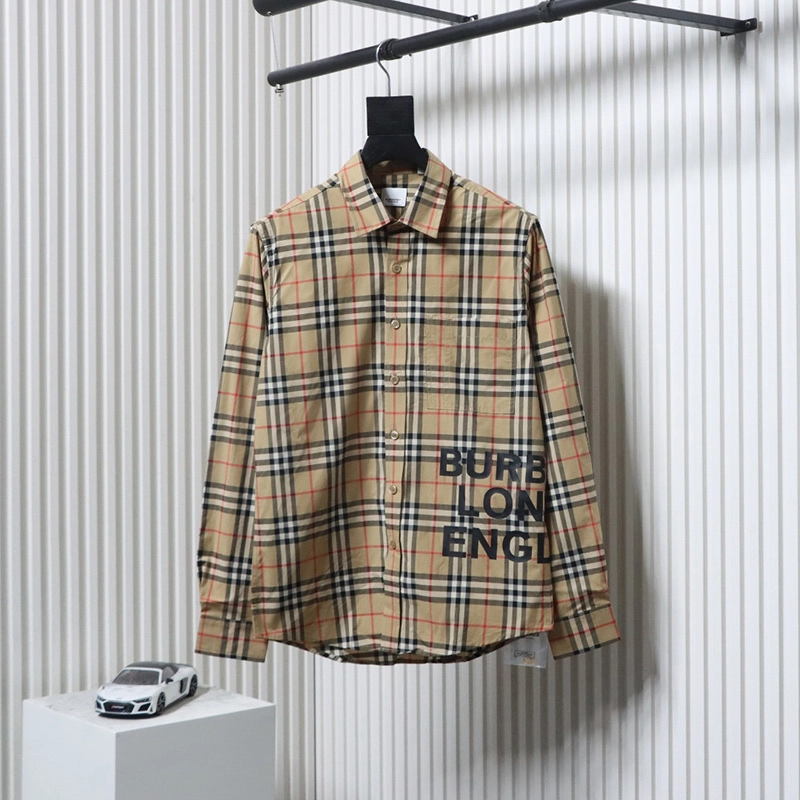 Classic Plaid Shirt with Side Logo