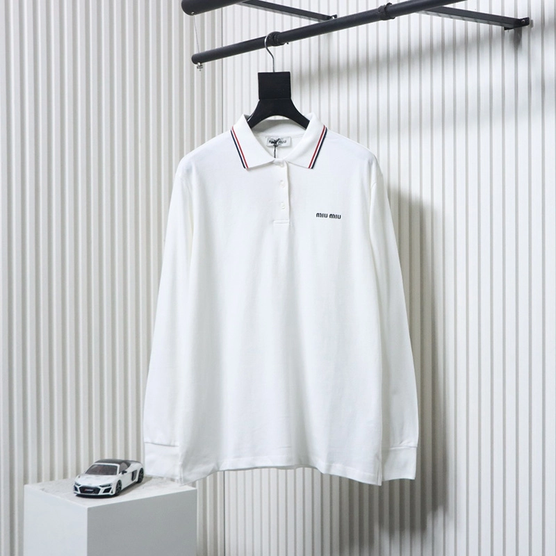 25fw Contrast Lapel Lettering Embroidered T-Shirt