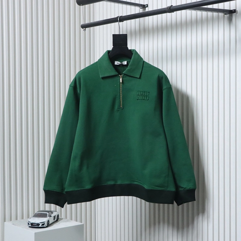25Fw Patch Logo Half-Zip Lapel Sweatshirt