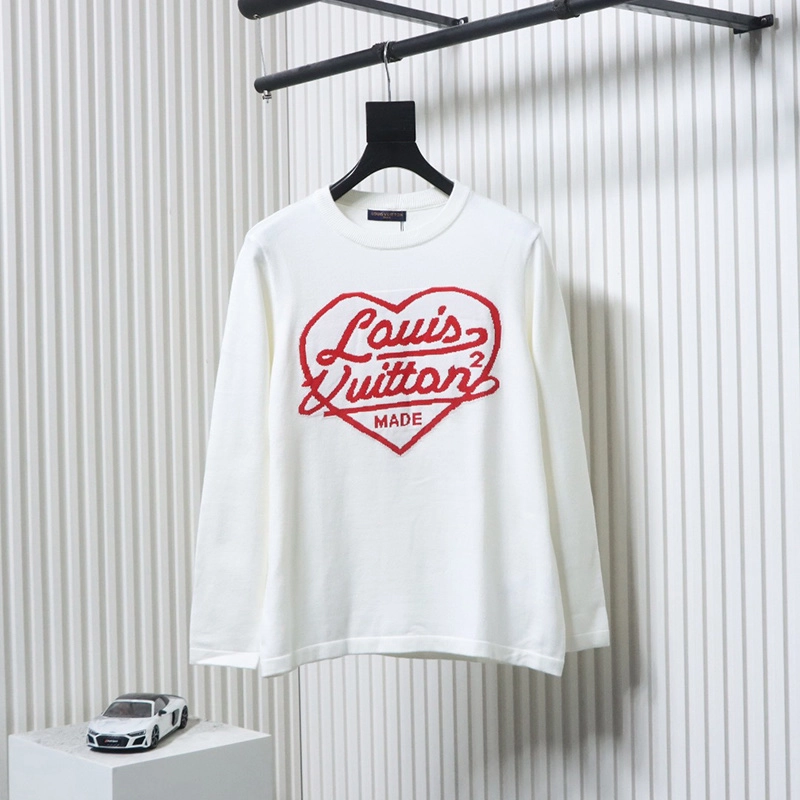 Jacquard Heart Logo Knit Sweater
