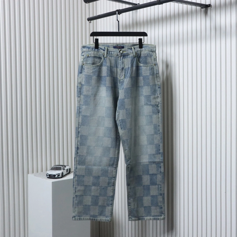 Checkerboard Logo Jeans