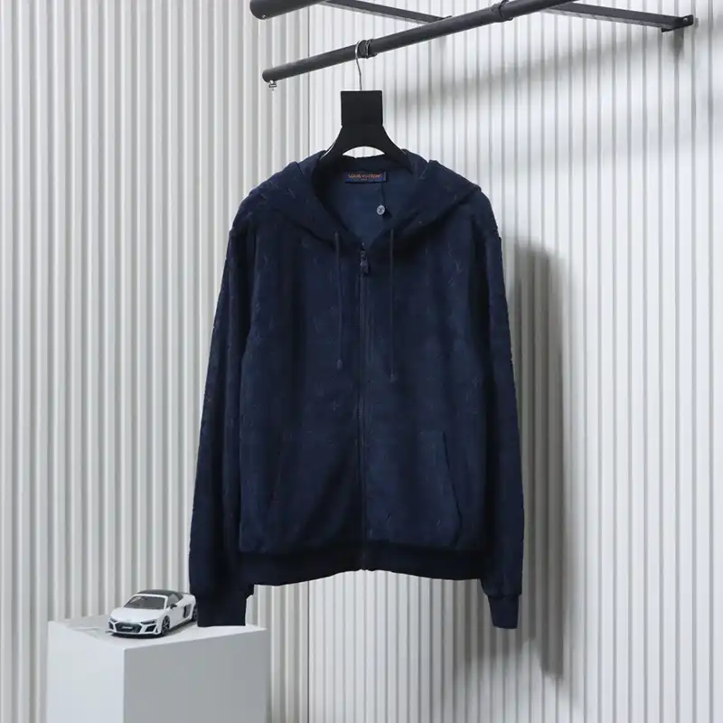 Flocked All-over Print Zip-up Hooded Sweatshirt