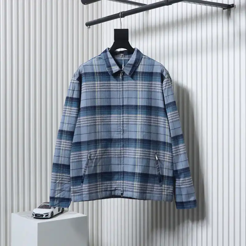 Blue Plaid Zip-up Jacket