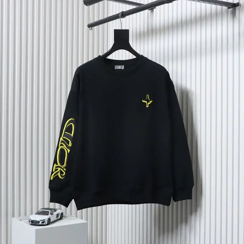 Sweatshirt with Embroidered Logo on Chest Sleeves