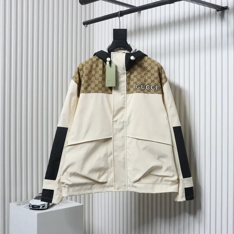 Hooded Patchwork All-over Print Jacket