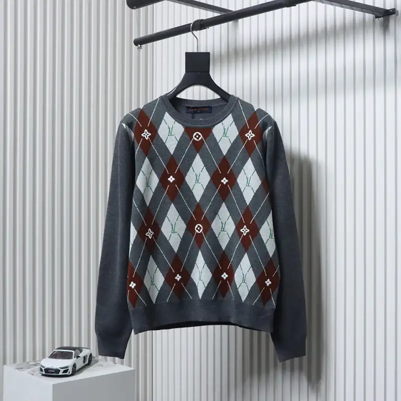 Argyle Jacquard Wool Sweater