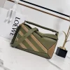 Cowhide leather Puzzle Edge Landscape handbag olive green size: 24*10.5*16CM