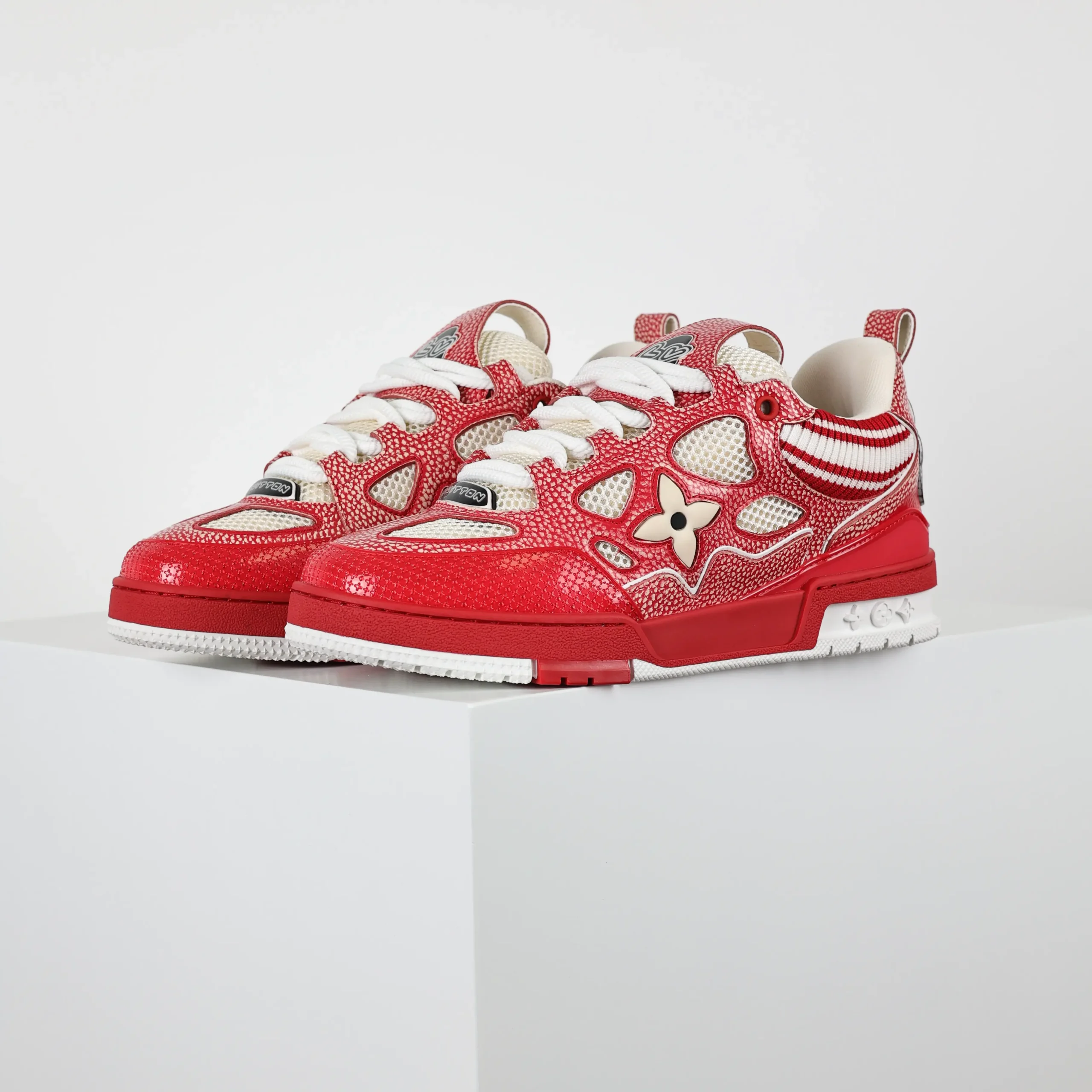 Skate Sneaker Strickkragen Rot1