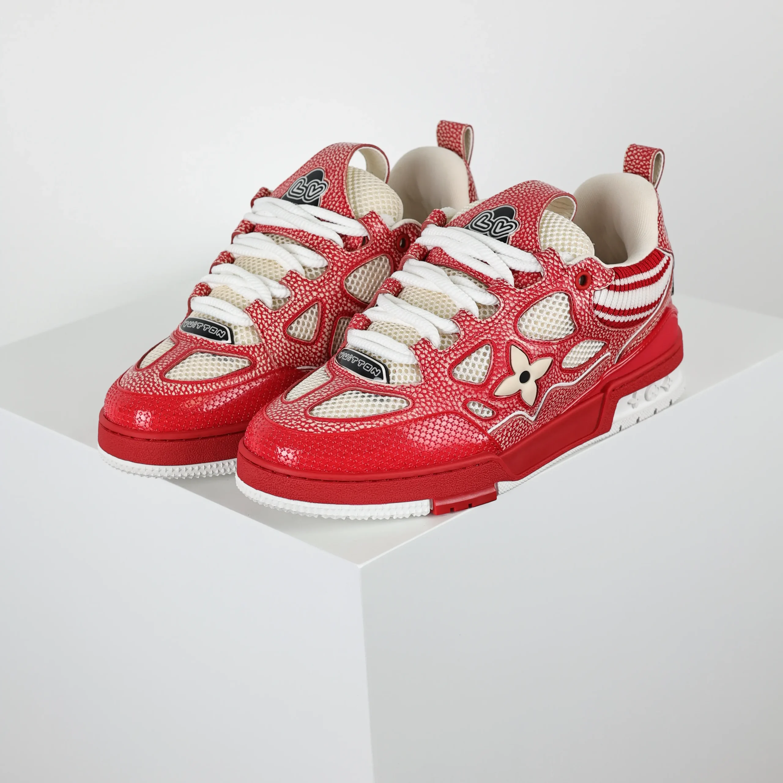 Skate Sneaker Strickkragen Rot7