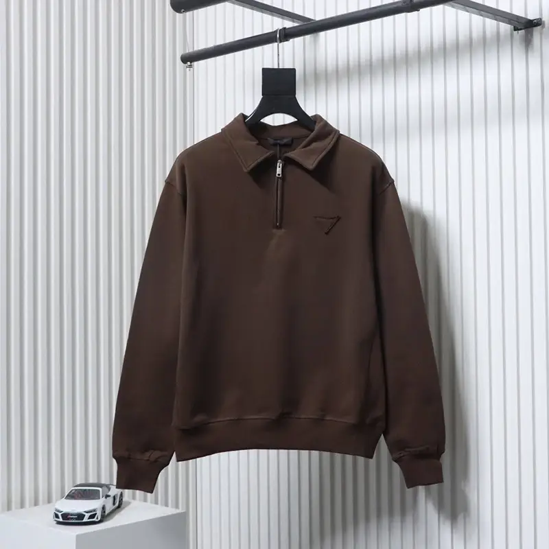 Logo Zipper Lapel Sweatshirt