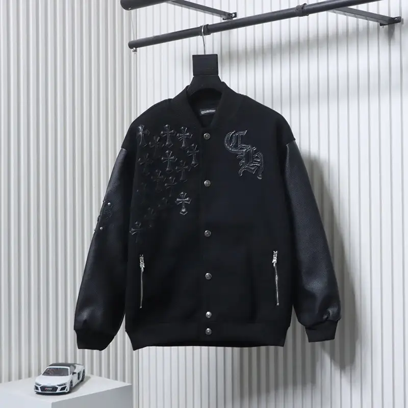 Cross-Patched Leather Multi-Label Jacket