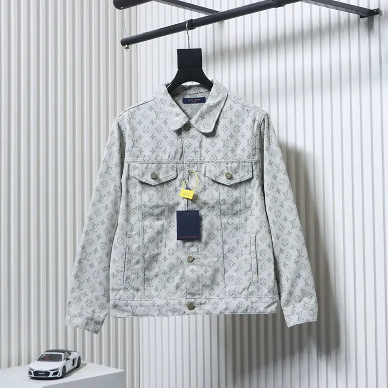 Denim Jacket with Allover Monogram Print