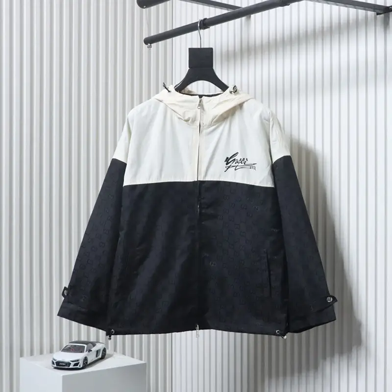 Patchwork Logo Hooded Jacket