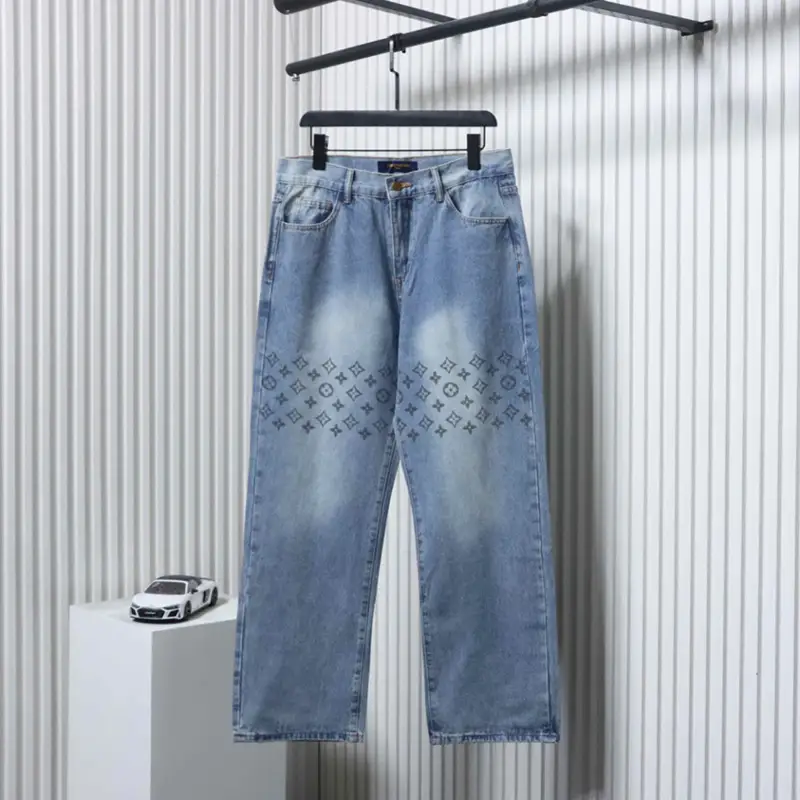 Patterned Monogram Denim Pants
