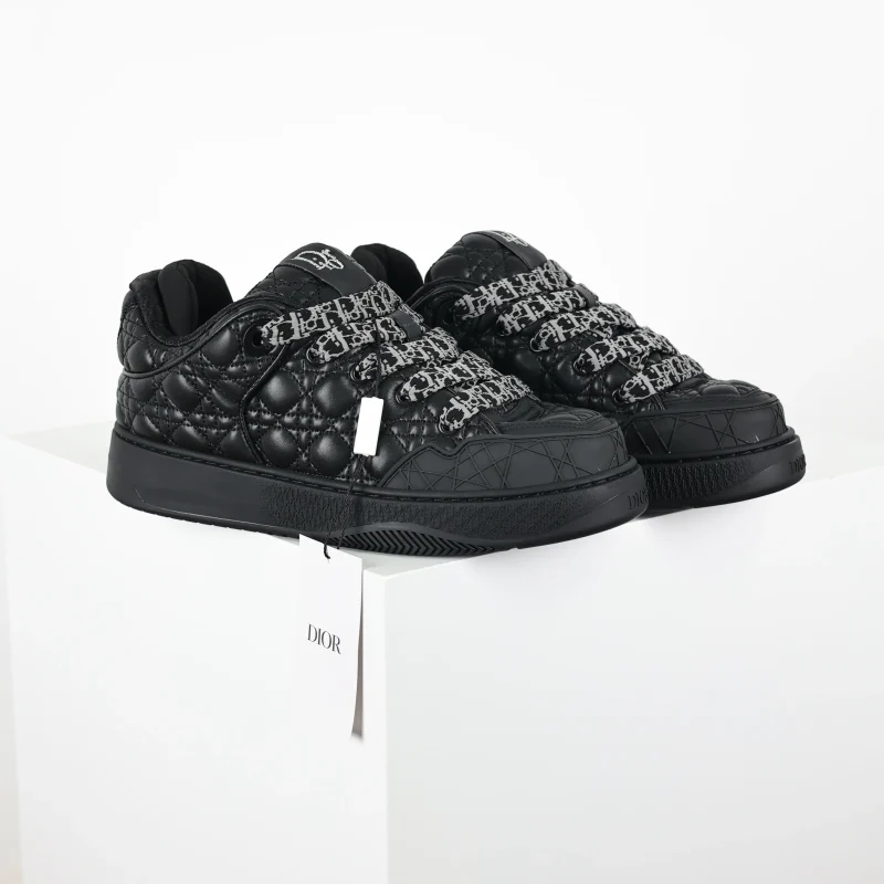 B9S Skater ERL Black Quilted Cannage Calfskin Top Tier Sneakers