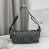 Grey D hobo bag, medium size: 33×16×15cm
