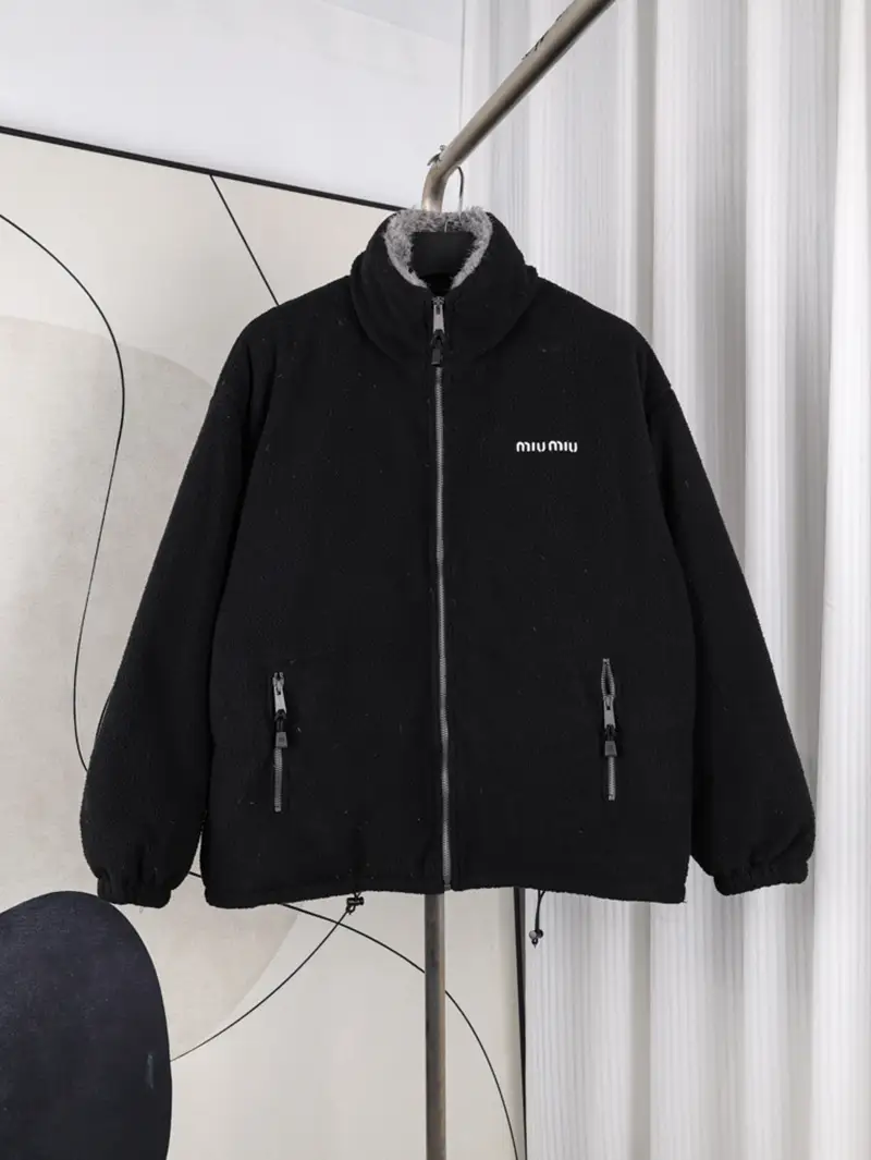 Logo Fleece Collar Down Jacket