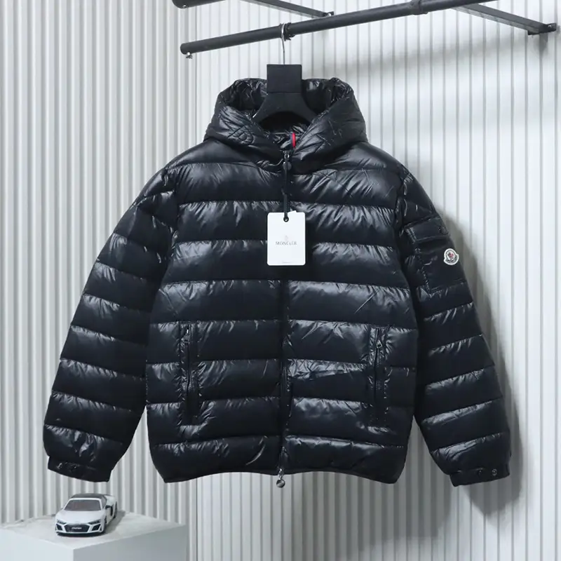 25fw Quilted Embroidered Letter Hooded Down Jacket