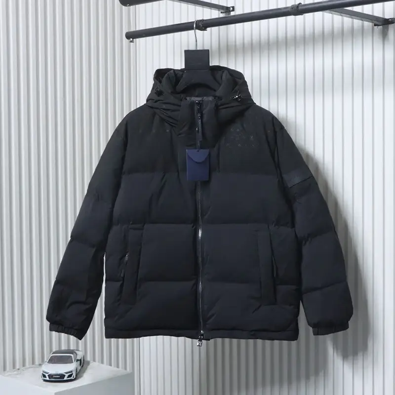 Down Jacket with Subtle Embossed Pattern