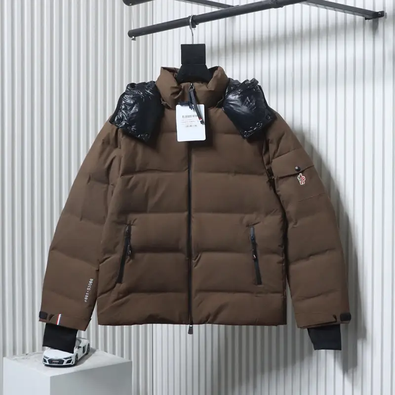 25Fw Hooded Down Jacket with Sleeve Pockets