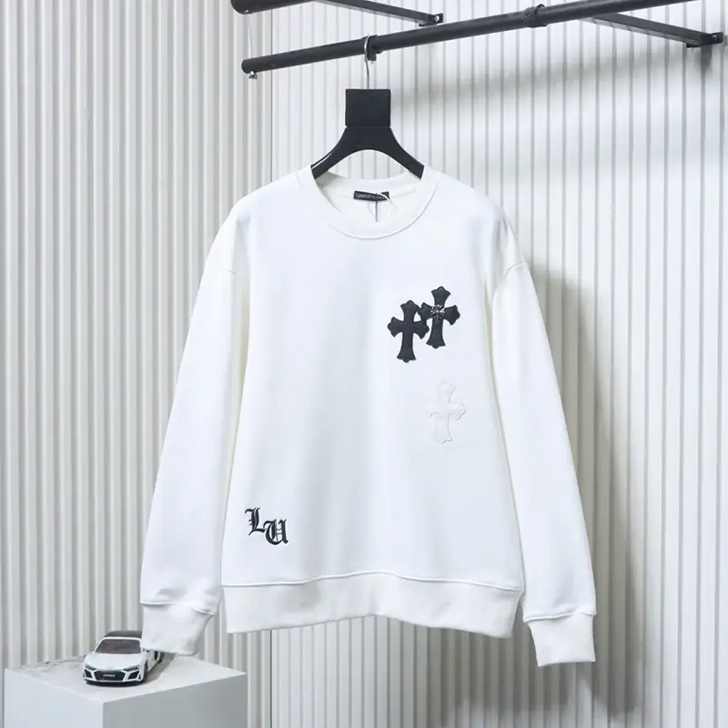 25Fw Leather Label Cross Sweatshirt