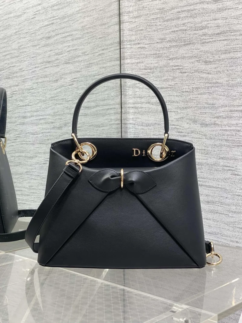 Black bow handbag
