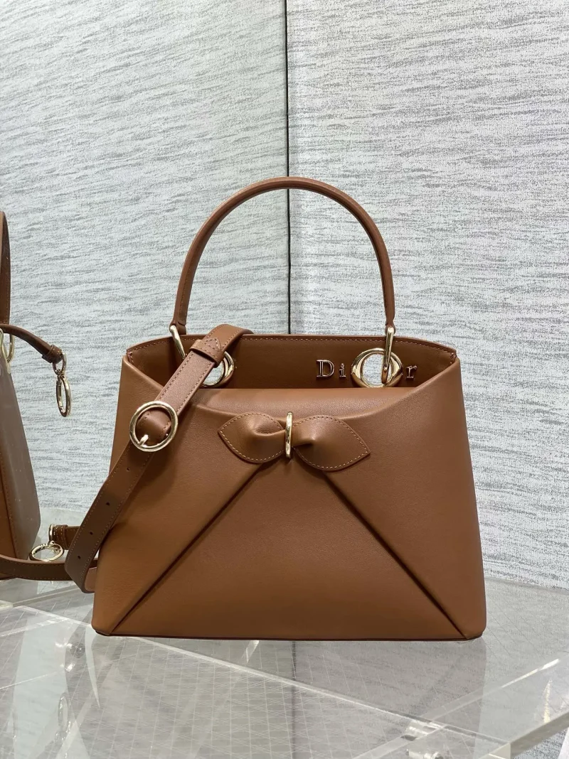 Brown bow handbag