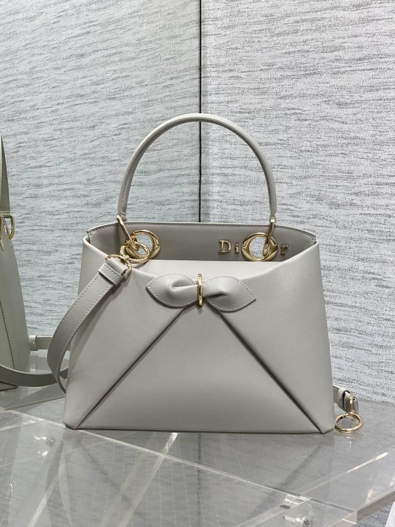 Grey bow handbag