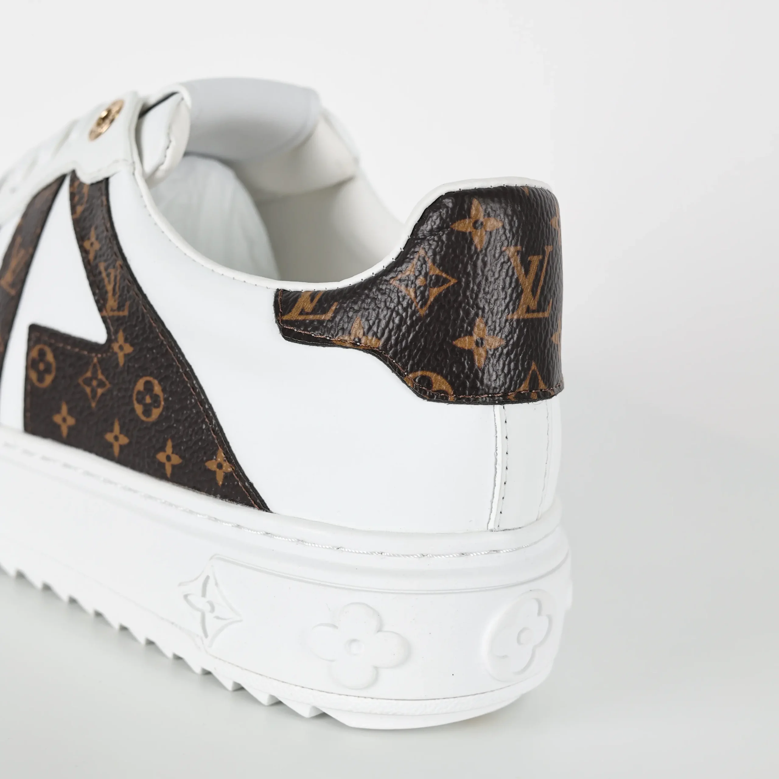 Time Out Sneakers Weißes Monogramm-Blumenmuster3