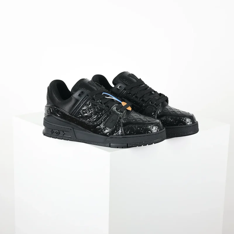 Trainer Sneaker Low Monogramm Glänzend Schwarz6