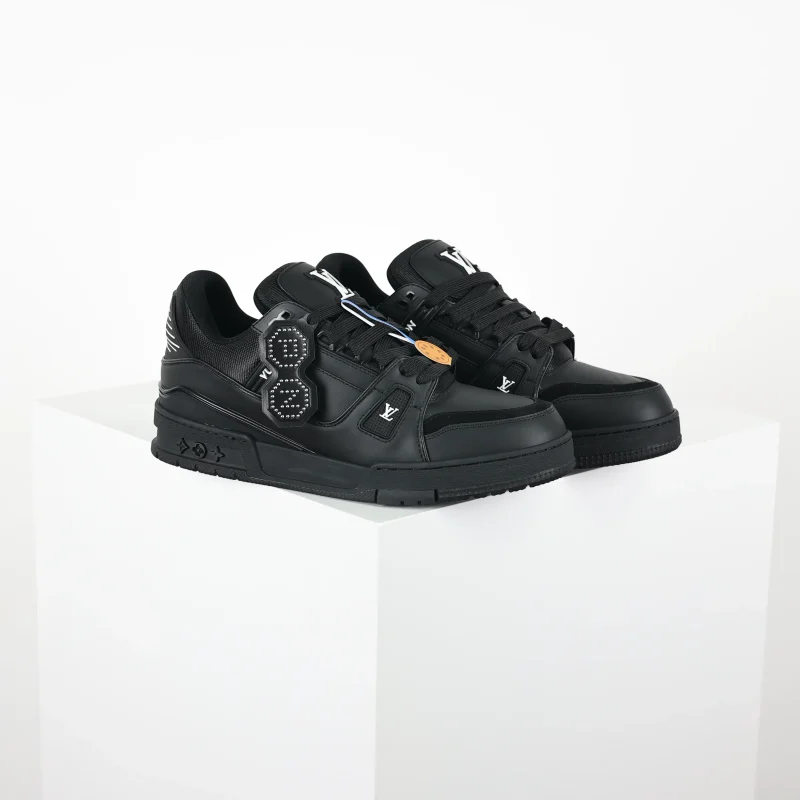 Trainer Sneakers Black Smooth Calfskin Leather3