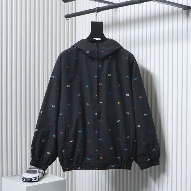 Logo Colorful Jacquard Canvas Patchwork Jacket