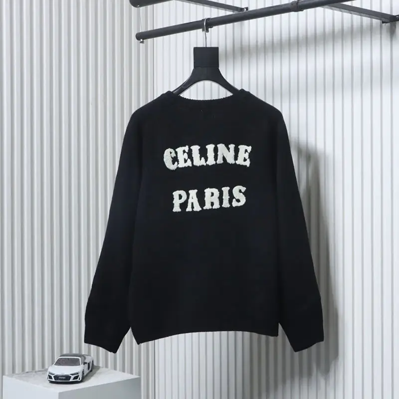 Logo Letter Terry Cloth Embroidered Sweater