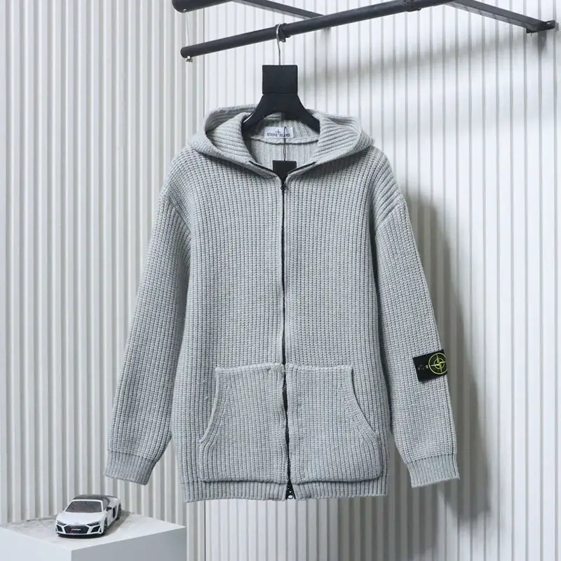 25ss Chunky Cashmere Zip-up Hooded Cardigan