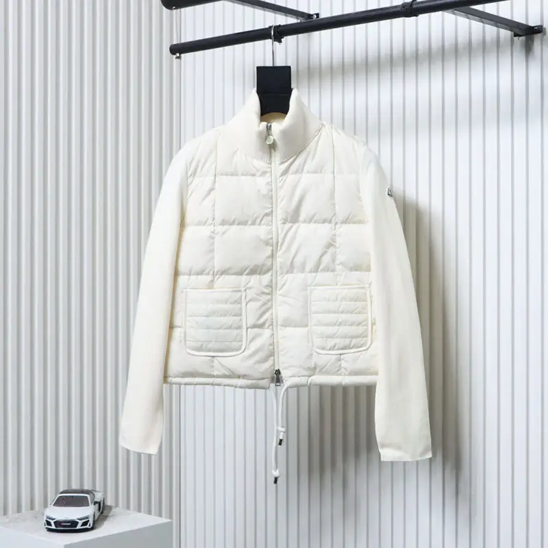 Double Pocket Knit Patchwork Down Jacket