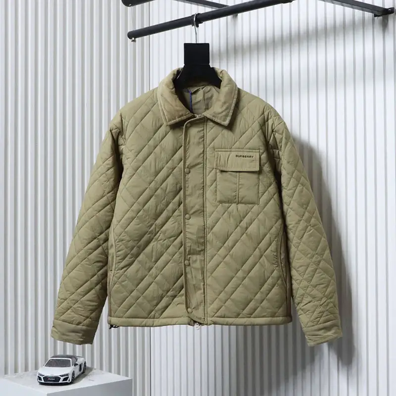 Diamond Pattern Chest Pocket Lapel Cotton Jacket