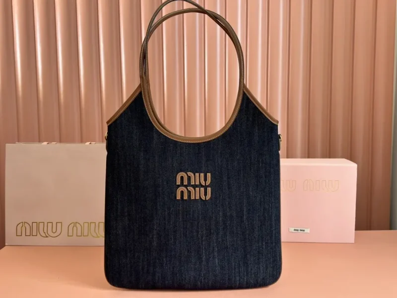 Miu women's IVY leather tote shoulder bag dimensions: 35x40cm