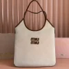 Miu women's IVY leather tote shoulder bag