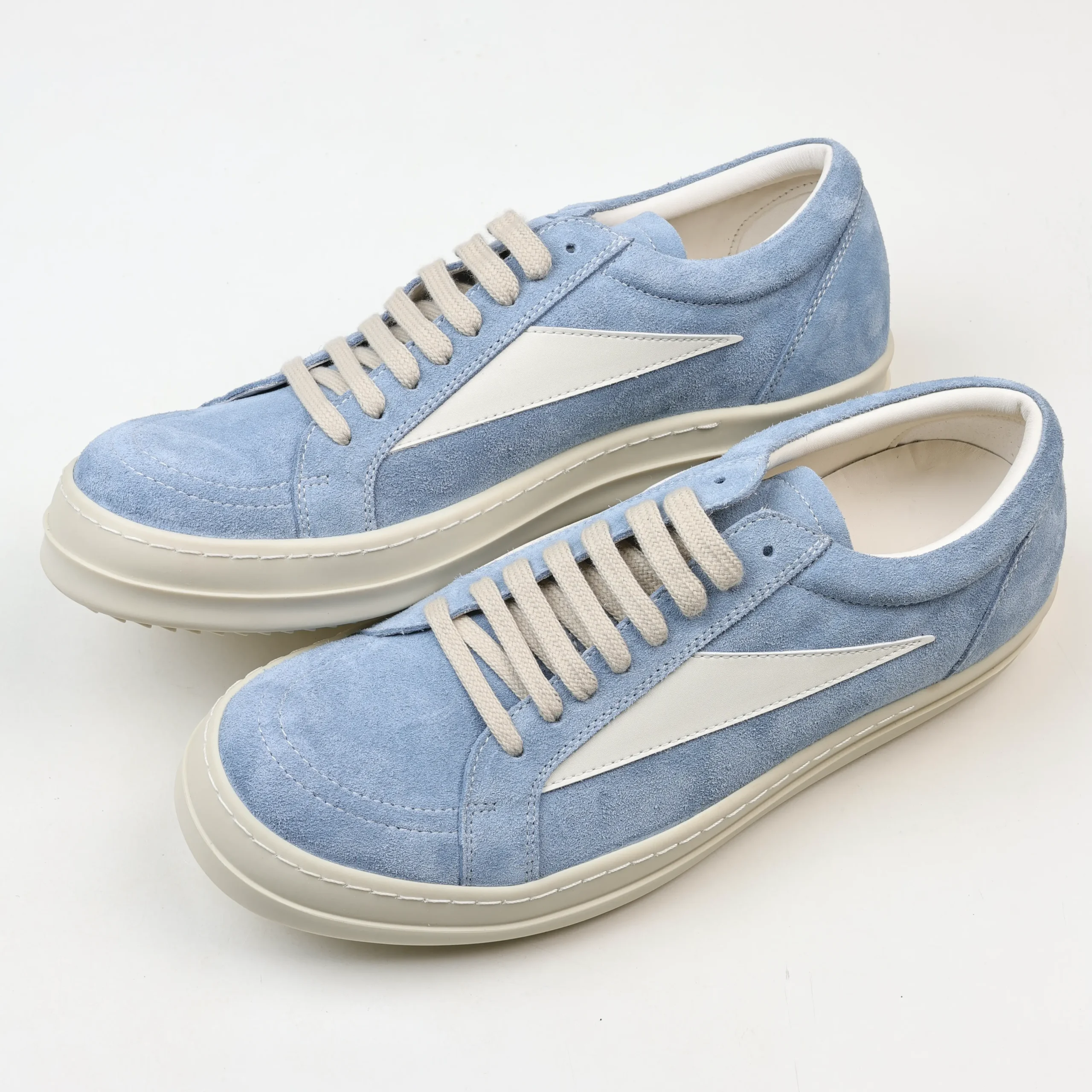 R1ck0wens RO Low-Top-Schuhe Himmelblaues Wildleder11