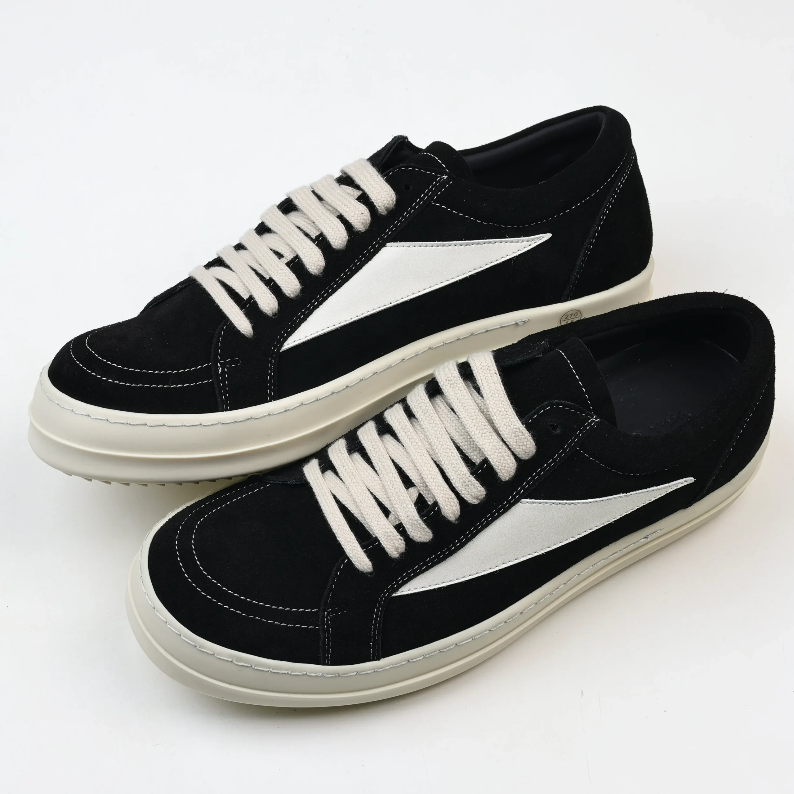 R1ck0wens RO Low-Top-Schuhe Schwarzes Wildleder10