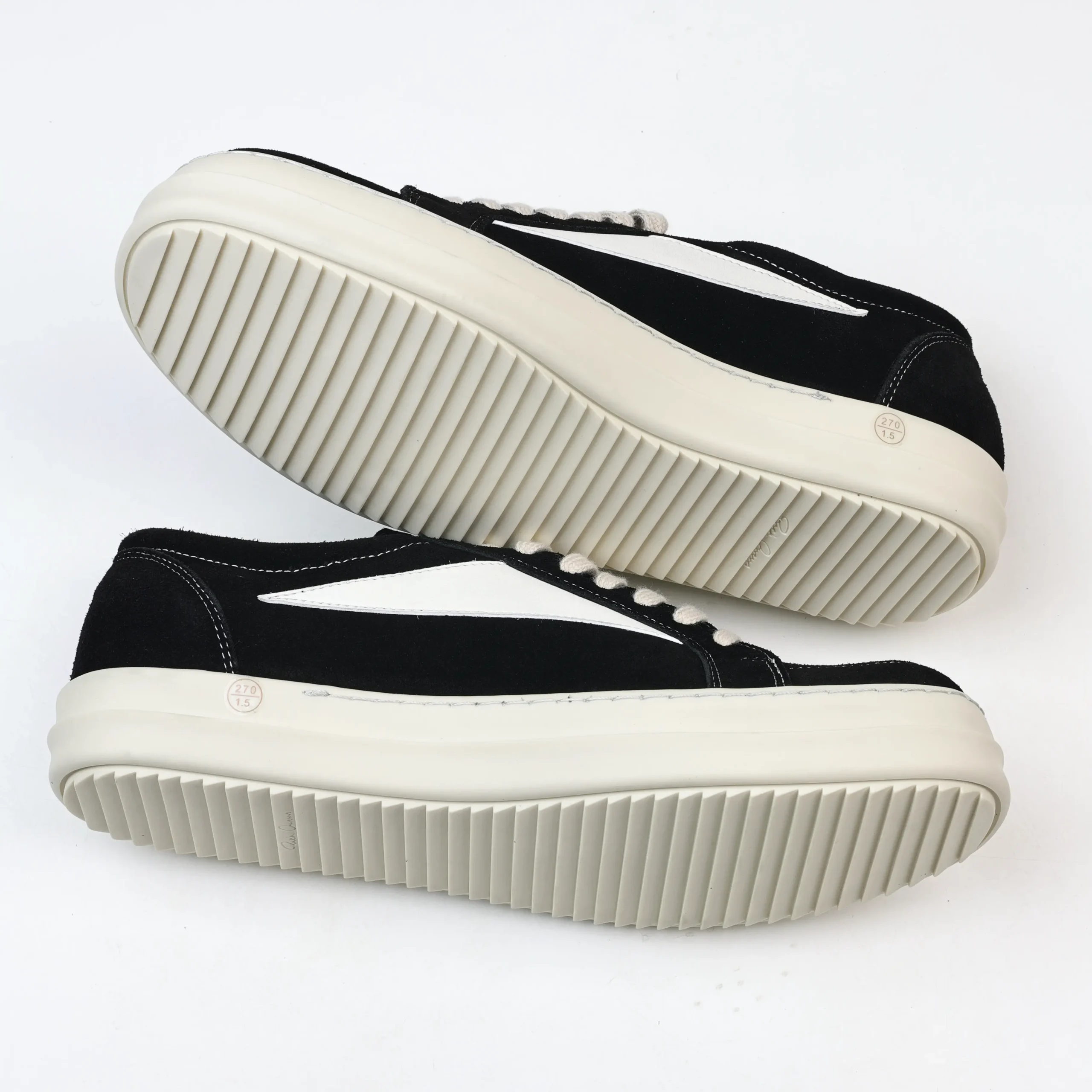 R1ck0wens RO Low-Top-Schuhe Schwarzes Wildleder11