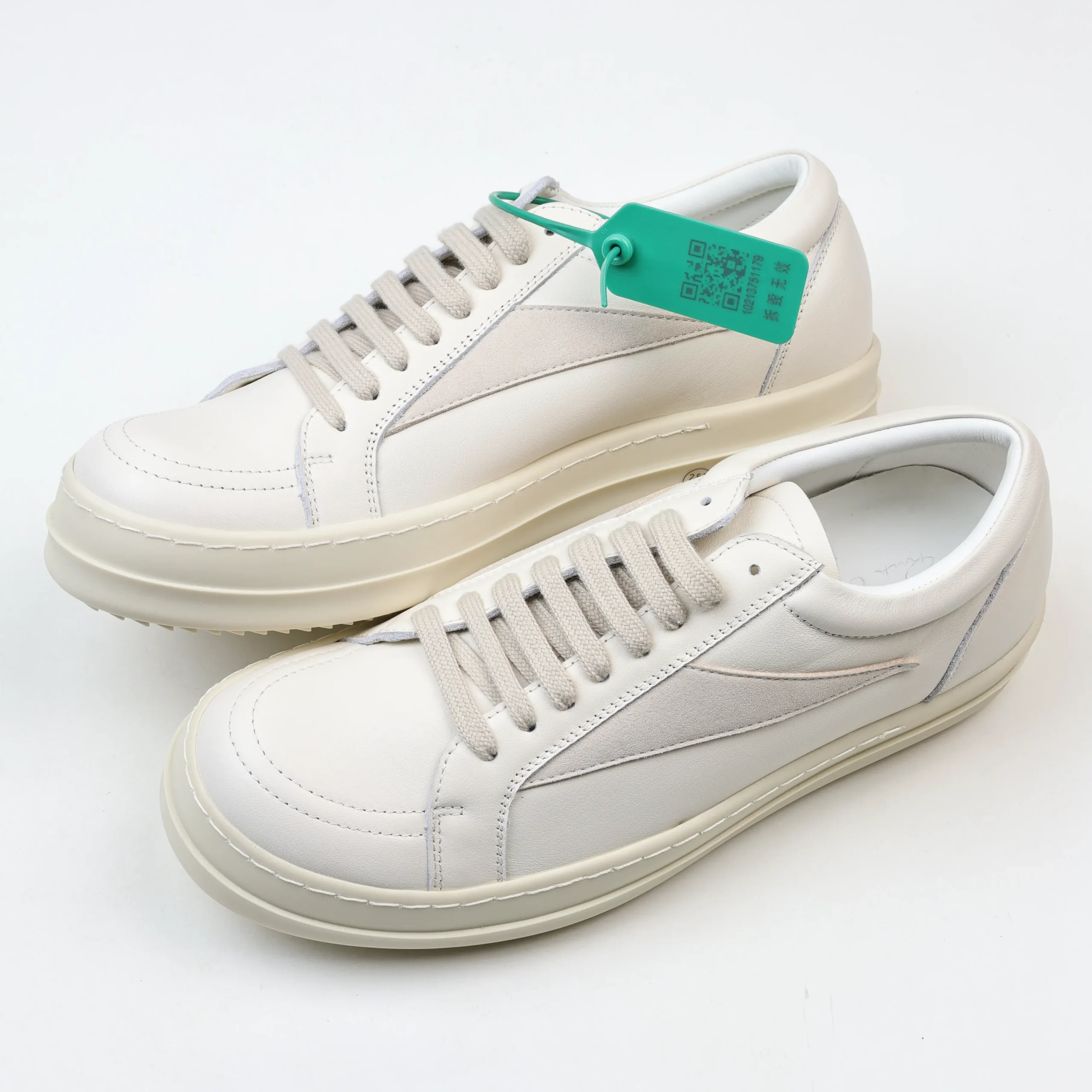 R1ck0wens RO Low-Top-Schuhe Weißes Leder10