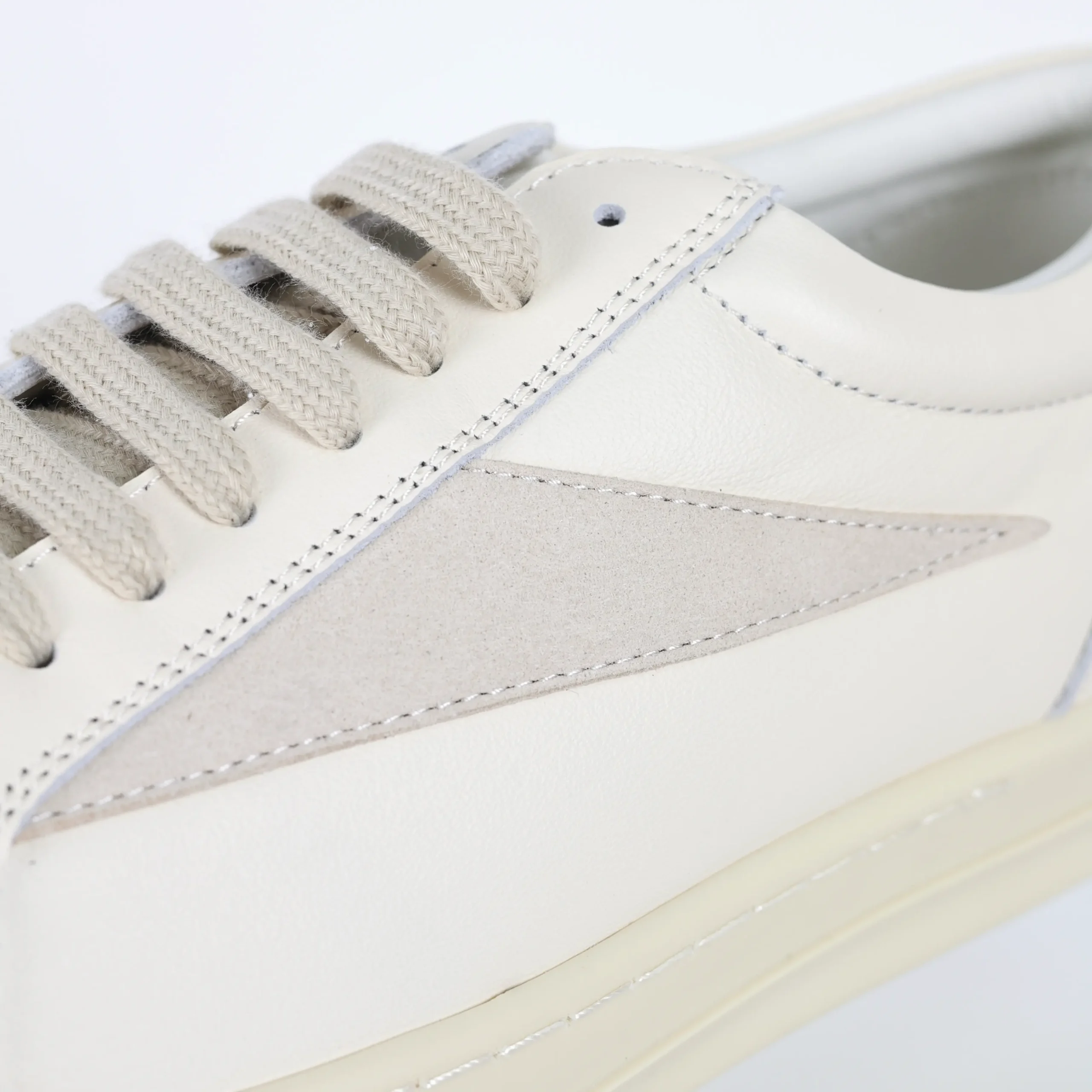 R1ck0wens RO Low-Top-Schuhe Weißes Leder4